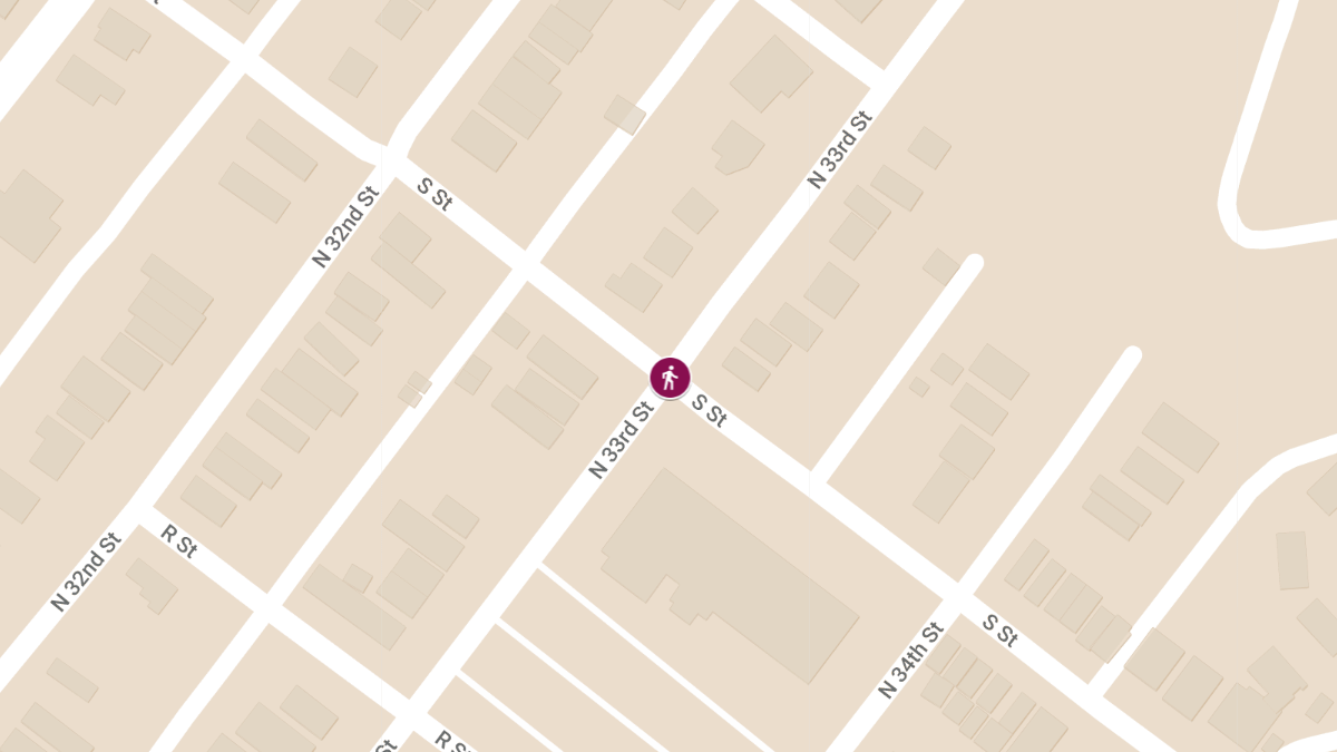Pedestrian Struck at N 33rd St & S St