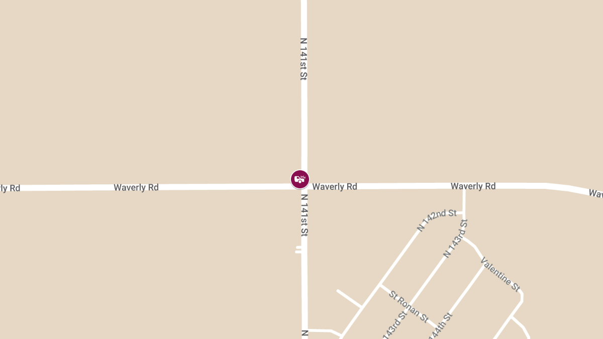 Three Injured in T-Bone Crash at North 141st St & Waverly Rd