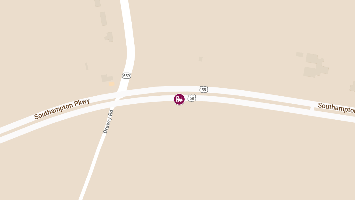 Tractor-Trailer Crash on Route 58 Westbound near Drewry Rd