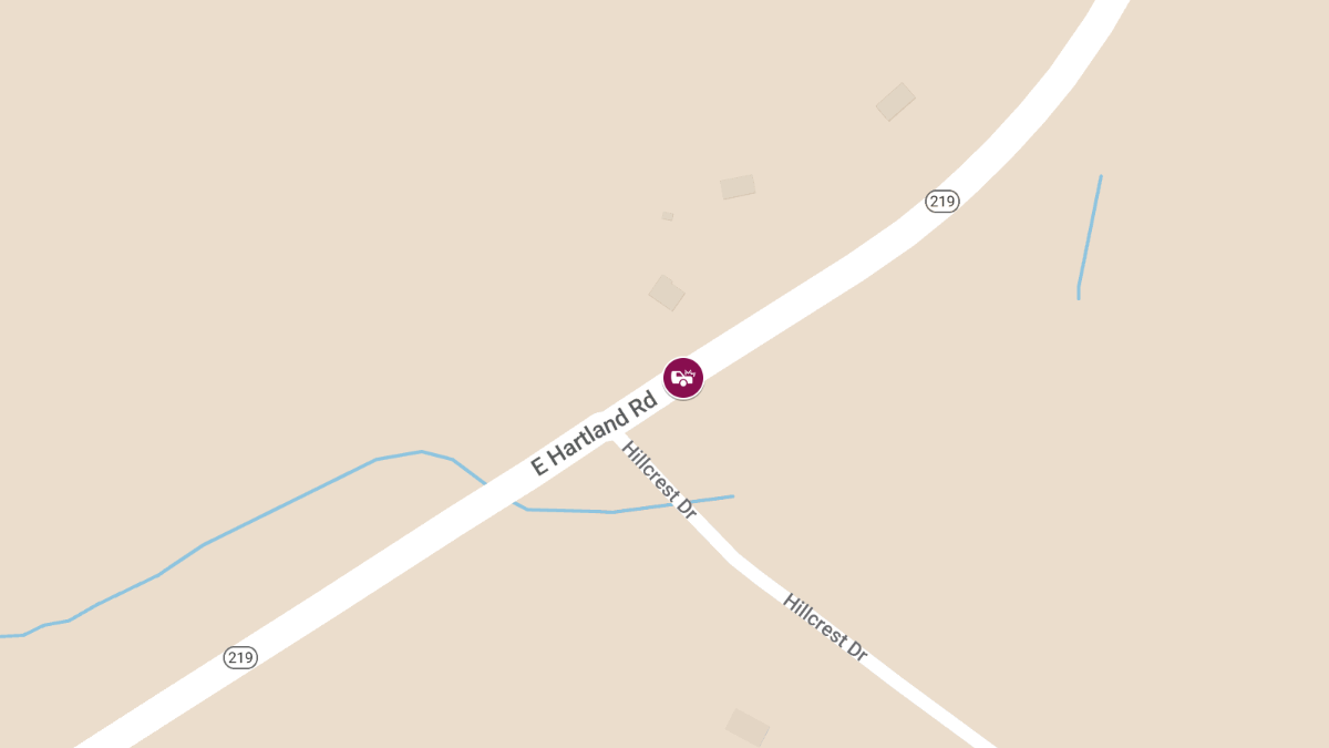 Two-Car Accident at East Hartland Rd and Hillcrest Dr
