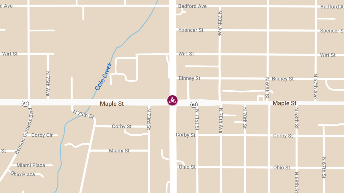 Two-Car Accident with Injuries at 72nd St and Maple St