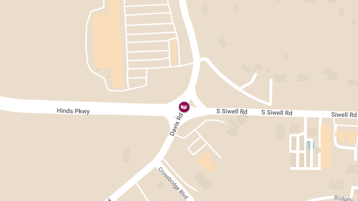 Two Injured in Vehicle Crash at Davis Rd & Siwell Rd