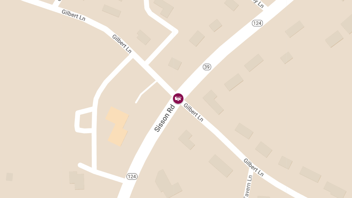 Two-Vehicle Crash at Sisson Rd and Gilbert Ln