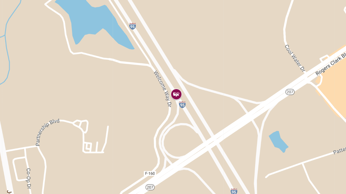 Two-Vehicle Crash with Injuries on I-95 S at MM84