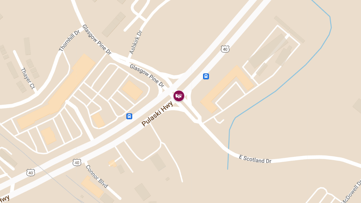 Vehicle Accident at Route 40 and Scotland Drive with Injuries
