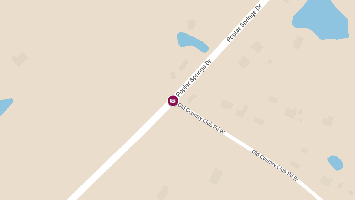 Vehicle Accident with Injuries at Poplar Springs Dr and Old Country Club Dr