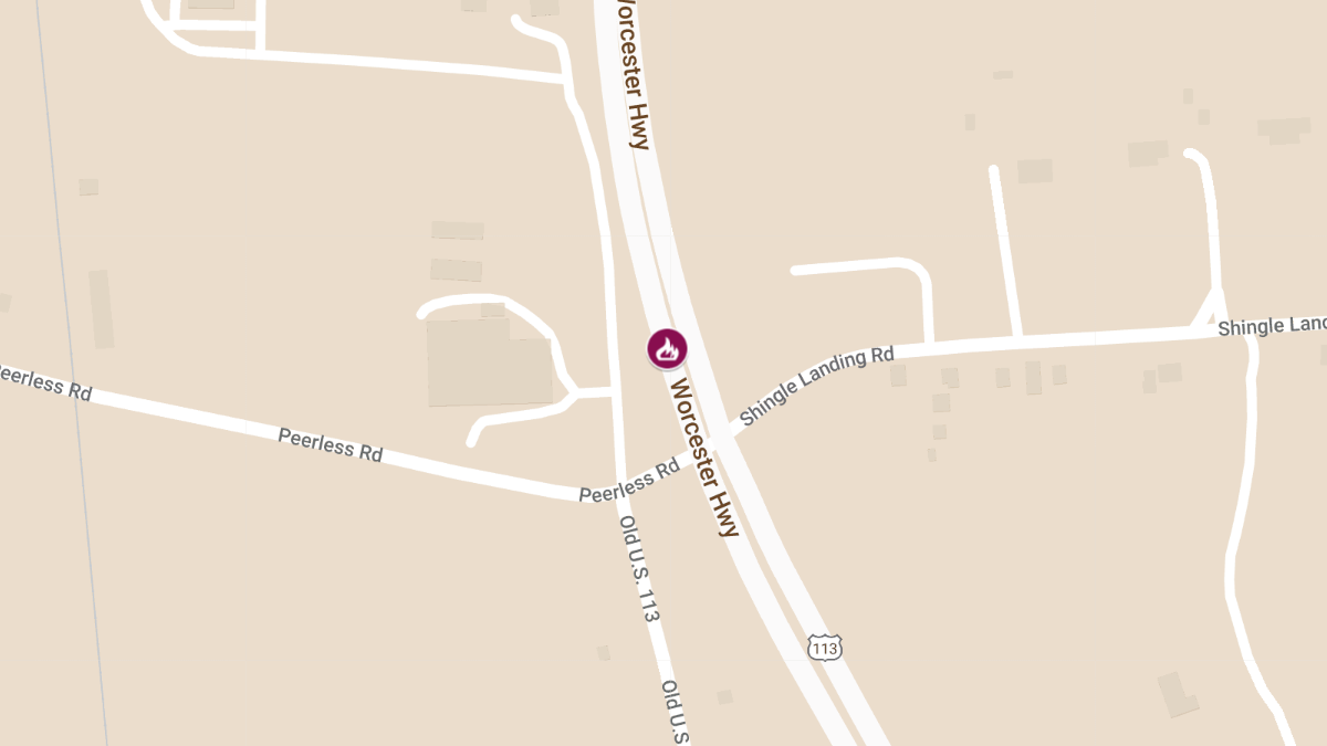 Vehicle Fire with Injuries on Worcester Hwy near Shingle Landing Rd