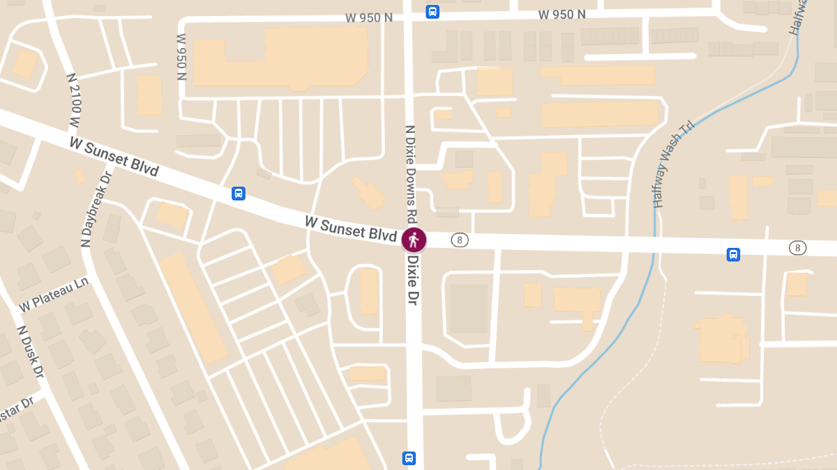 Vehicle vs Pedestrian Accident at Sunset Blvd and Dixie Downs