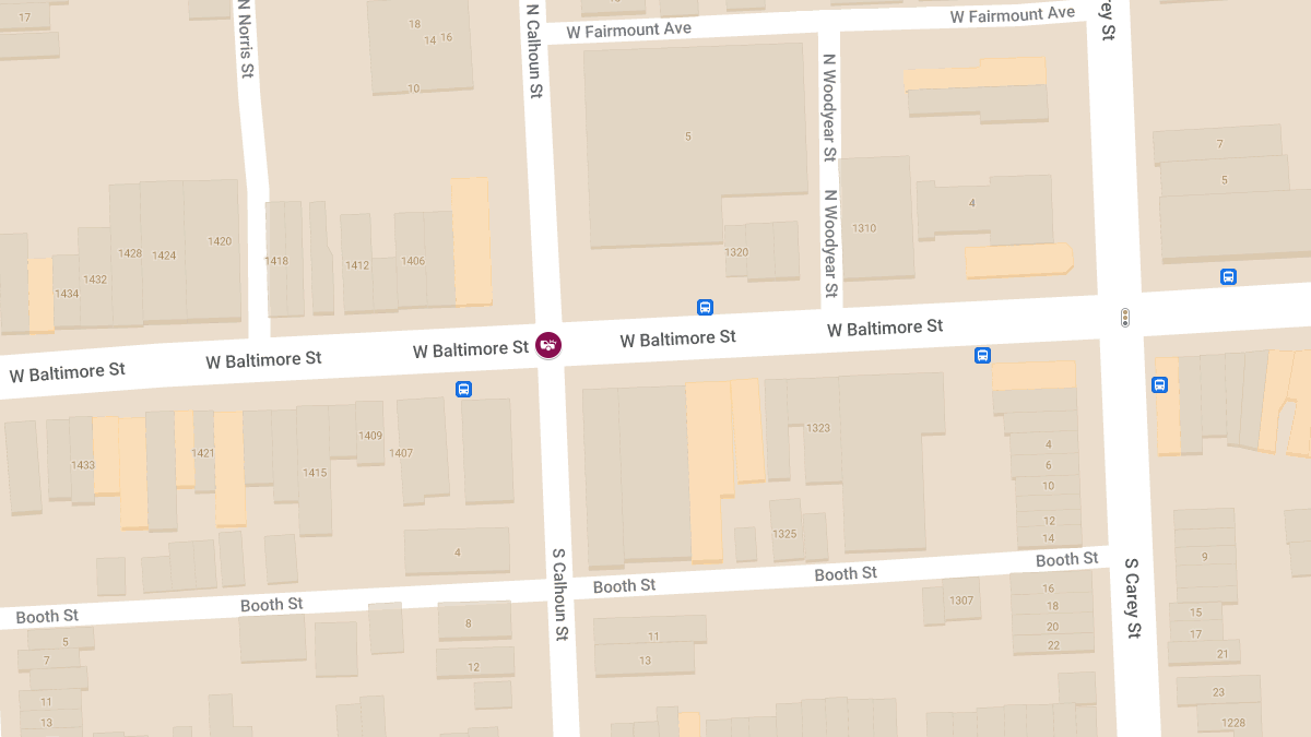 1 Injured in Vehicle Collision at W Baltimore St & N Calhoun St