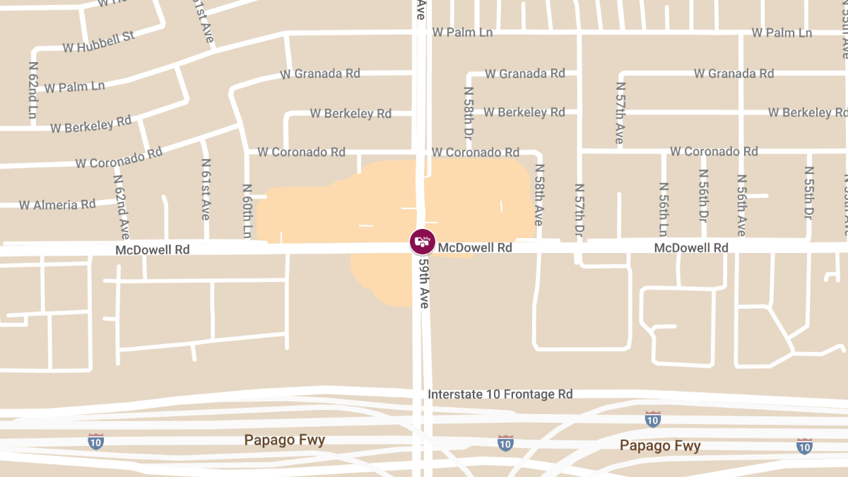 Accident at 59th Ave NB at McDowell Rd causes Injury 