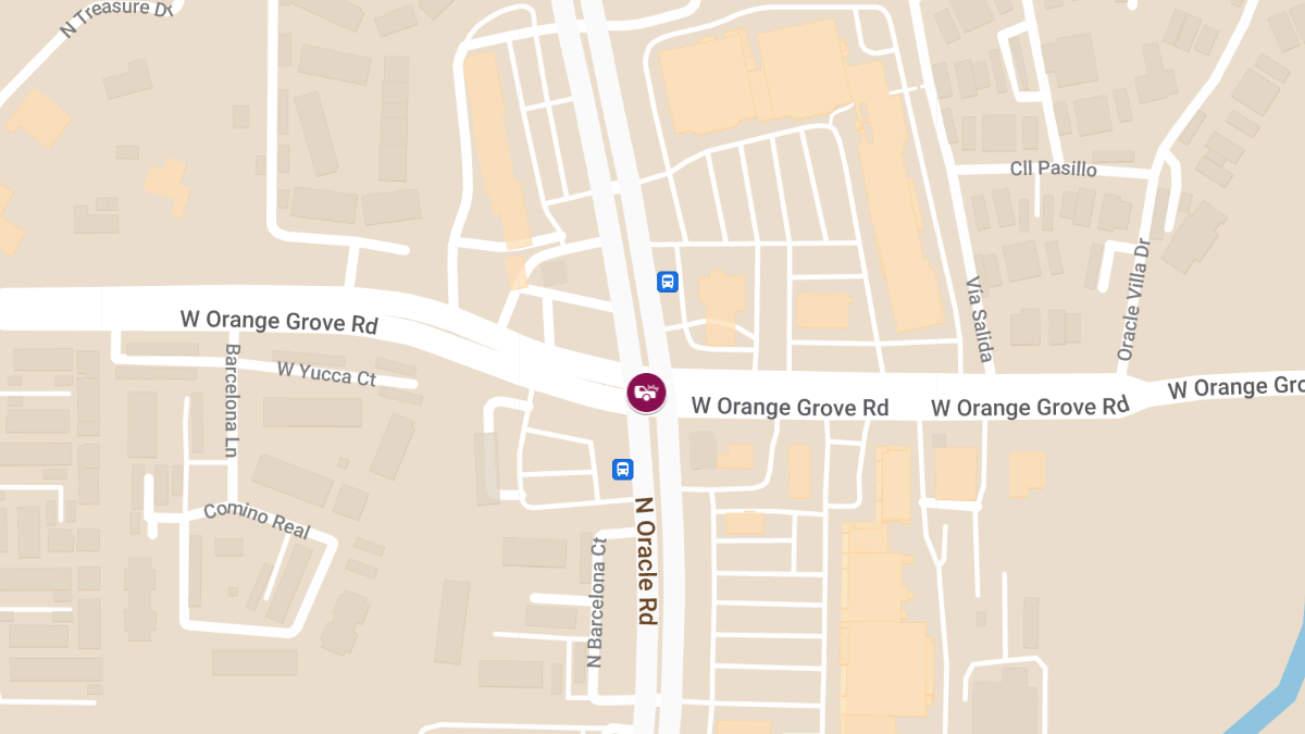 Accident on Oracle Rd / State Rte 77 North of Orange Grove Rd