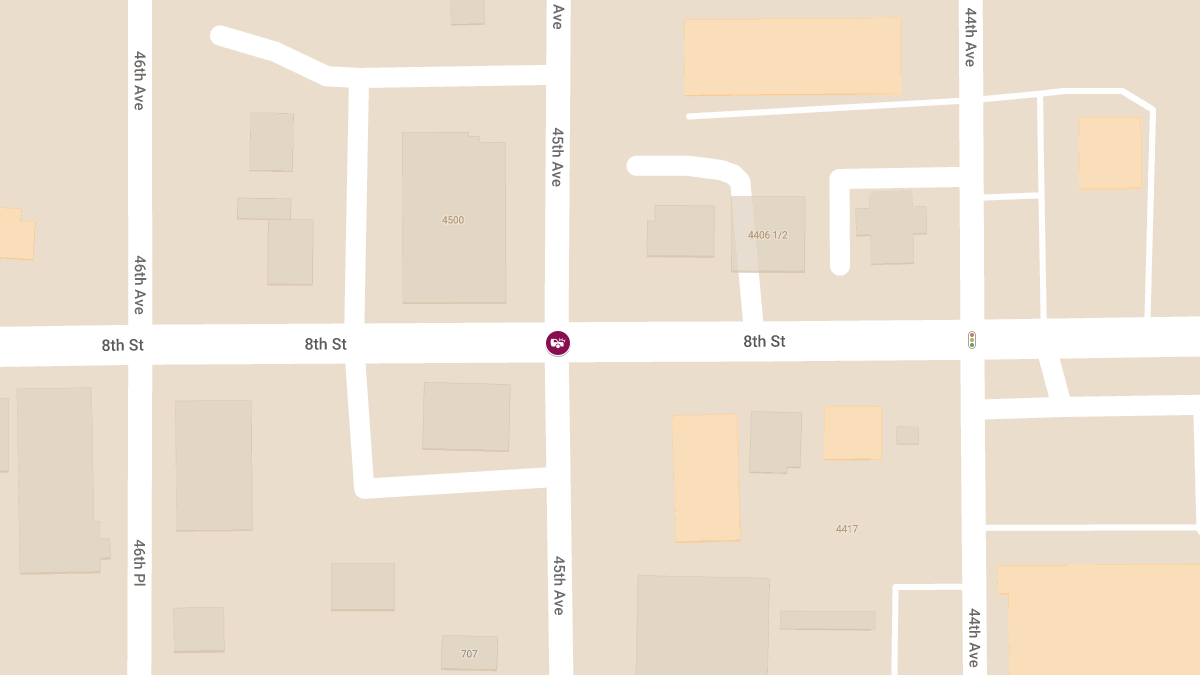 Accident with Injuries at 8th St and 45th Ave