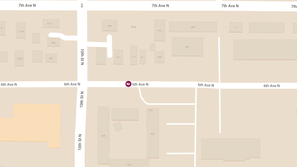 Accident with Injuries at 900 Block 6th Ave N