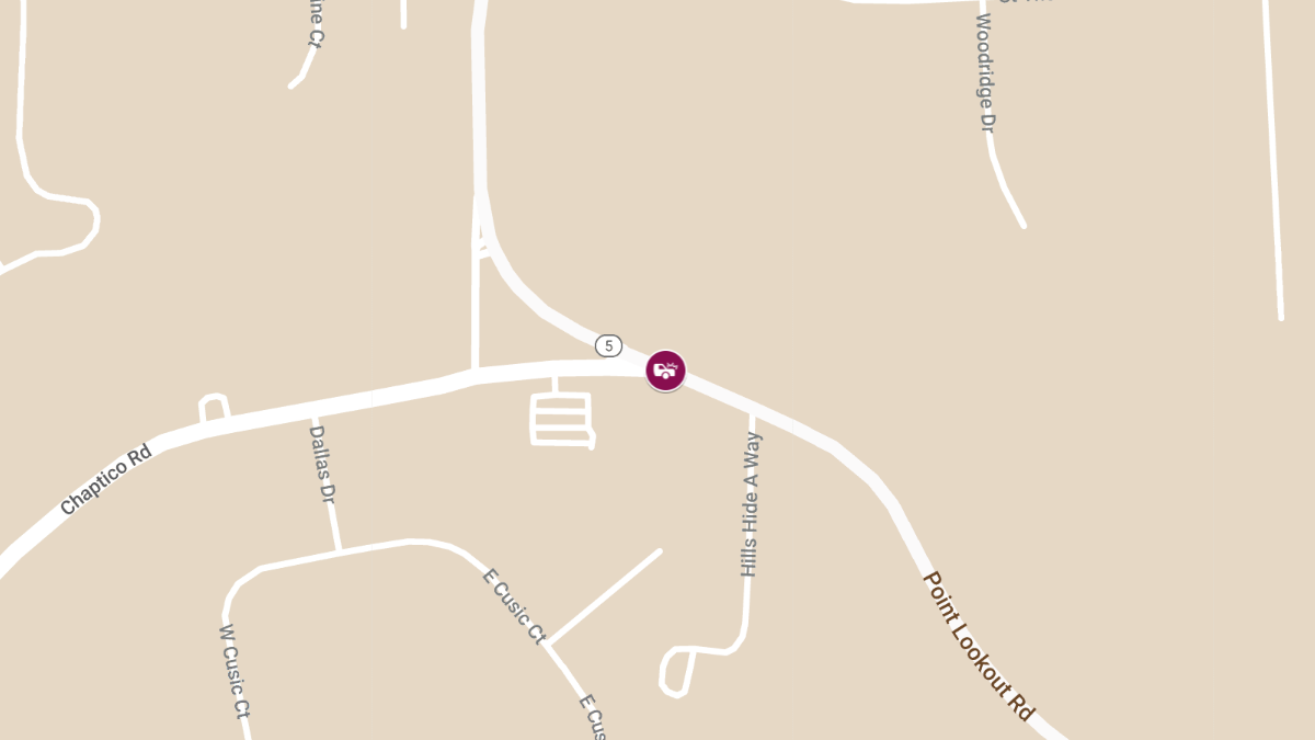 Accident with Injuries at Point Lookout Rd @ Chaptico Rd