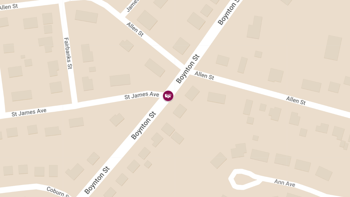 Accident with Injury at Boynton St and St. James St