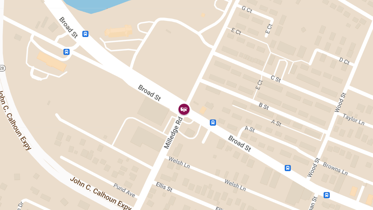 Accident with Injury at Broad St and Milledge Rd