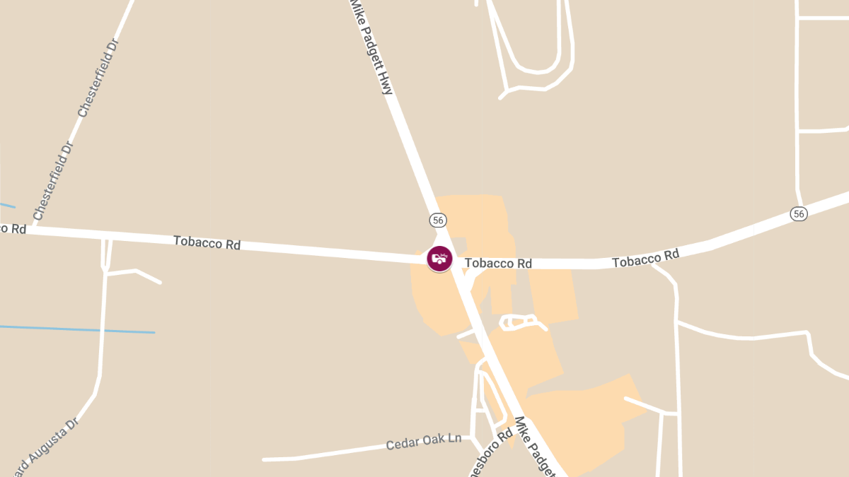 Accident with Injury at Mike Padgett Hwy and Tobacco Rd