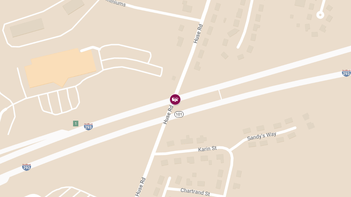 Accident with Injury on I-293 South at Huse Rd Overpass