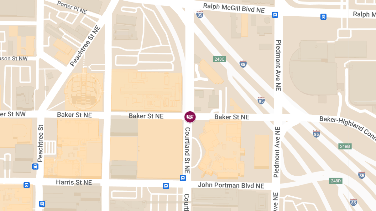 Car Crash with Injuries at Baker St NE & Courtland St NE