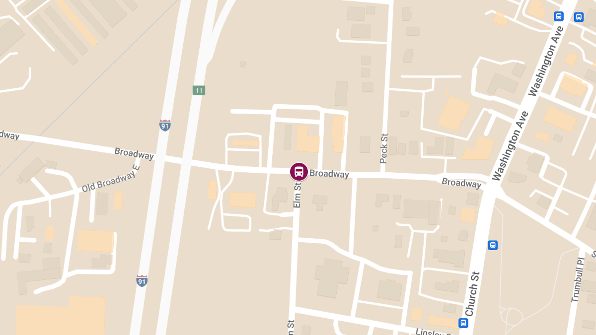 Car vs. CT-Transit Bus Accident at Elm St and Broadway