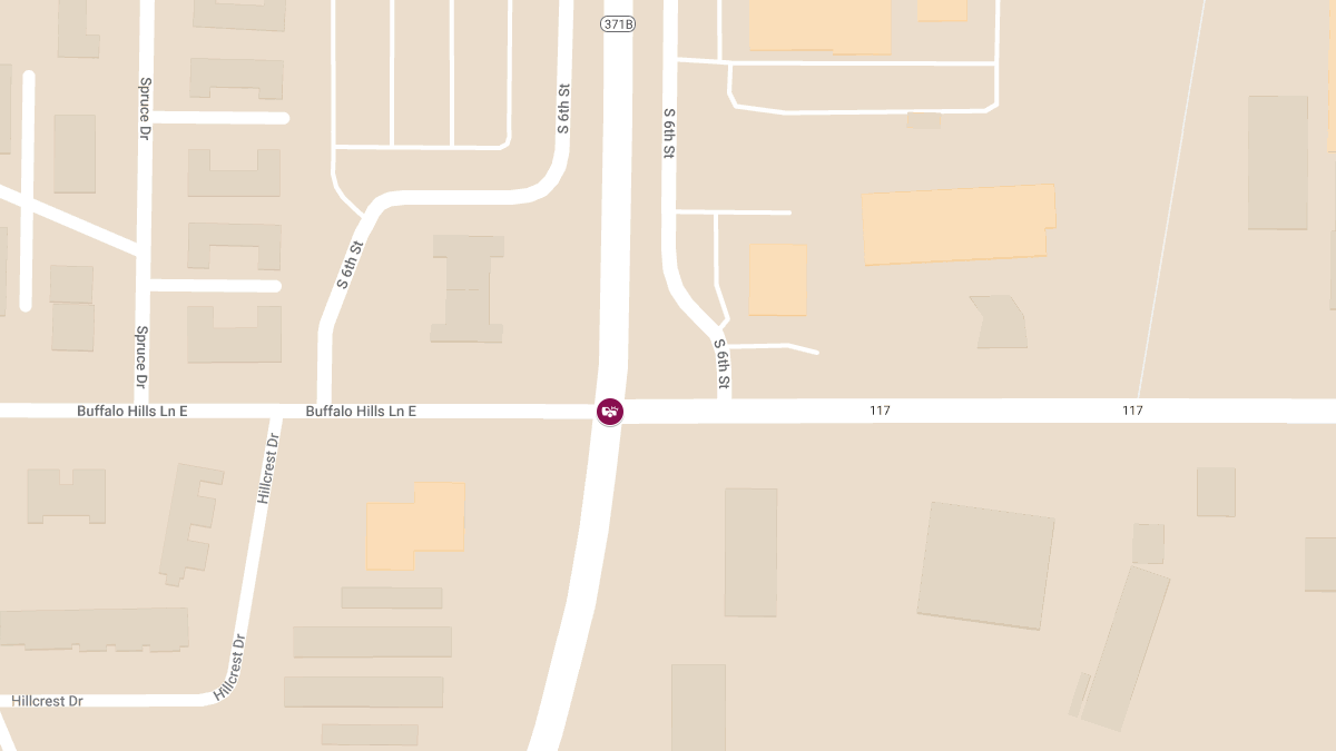 Collision at Business Highway 371 and Industrial Park Rd SW