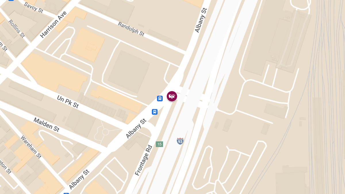 Collision with Injuries at Albany St & Frontage Rd