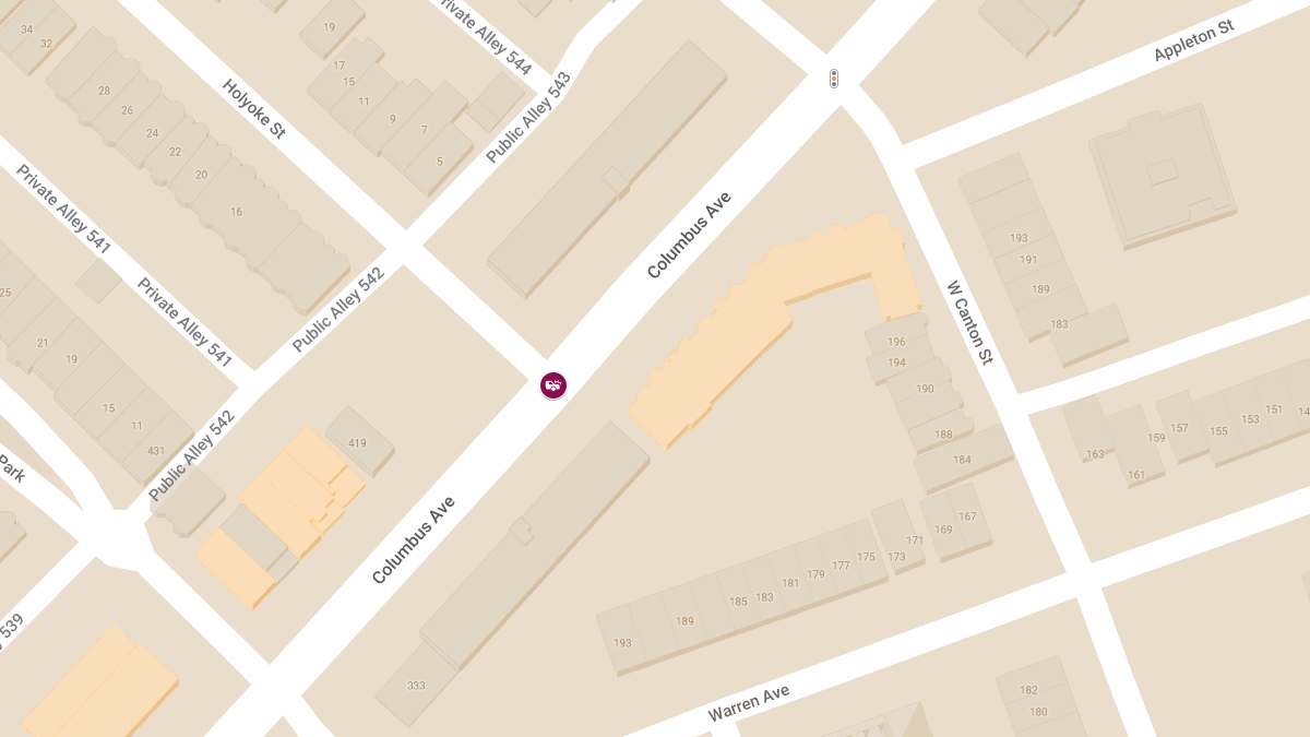 Collision with Injuries at Columbus Ave and Holyoke St