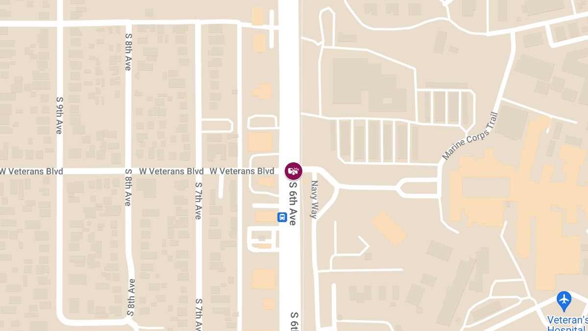 Collision with Injuries at S 6th Ave and W Veterans Blvd