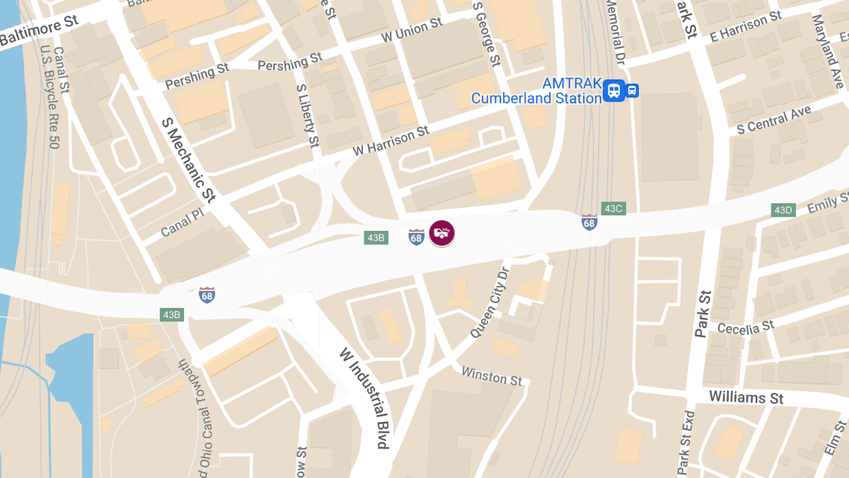 Commercial Vehicle Accident at I-68 WB near Mile Marker 43 (Beall Street Exit)