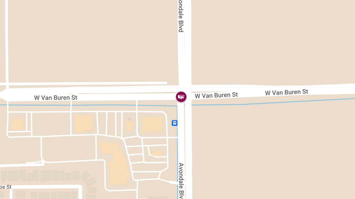 Crash Causes Injury at Avondale Blvd NB at Van Buren St