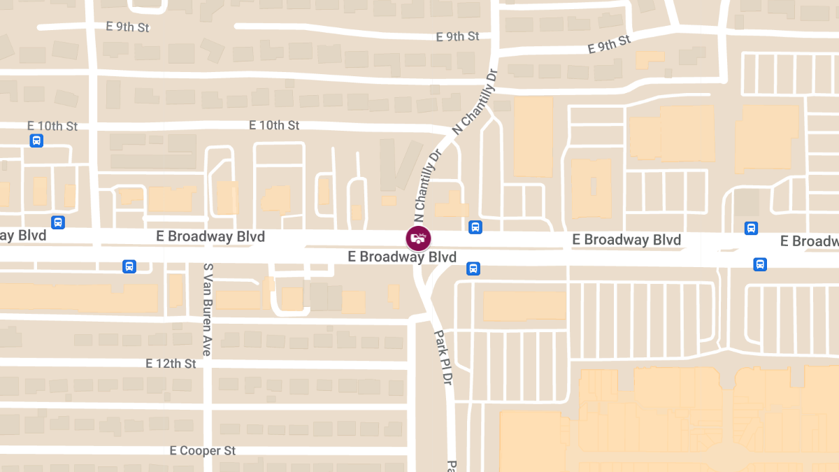 Crash With Injuries at E Broadway Blvd & N Chantilly DrCrash With Injuries at E Broadway Blvd & N Chantilly Dr