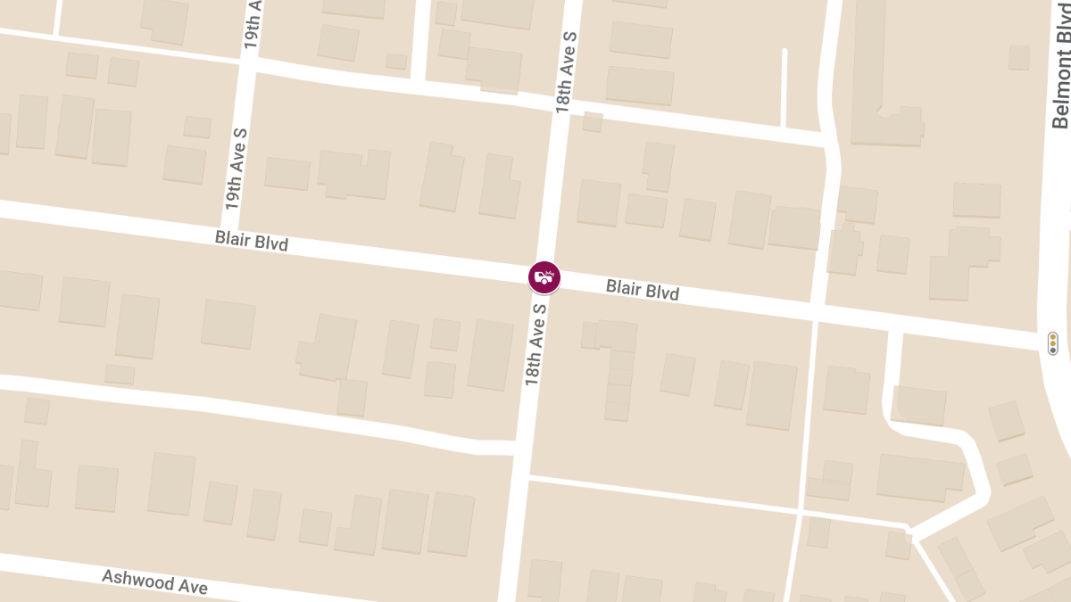 Crash at 18th Ave S / Blair Blvd Results in Injuries