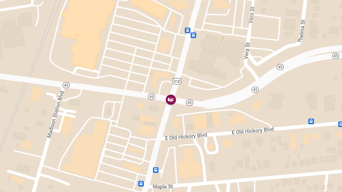 Crash at Gallatin Pike N / Old Hickory Blvd W Results in Injuries