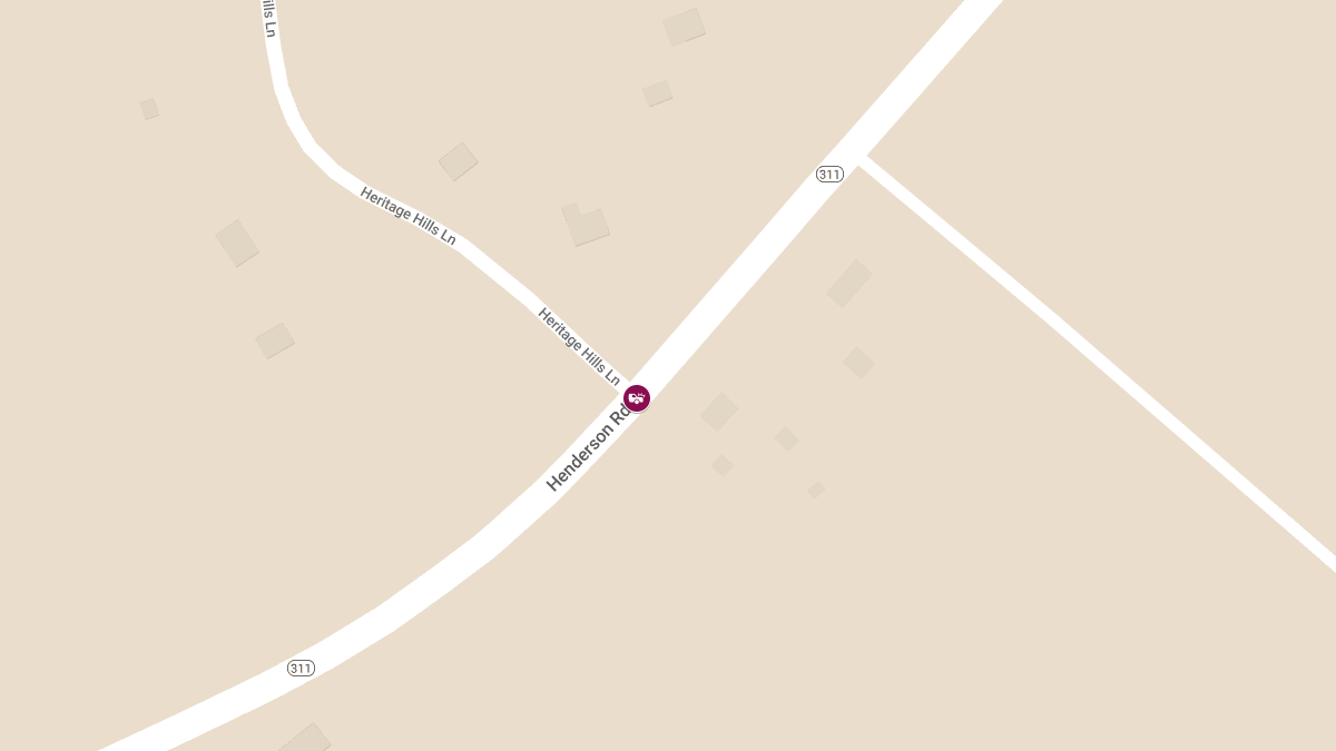 Crash at Henderson Rd and Heritage Hills Lane