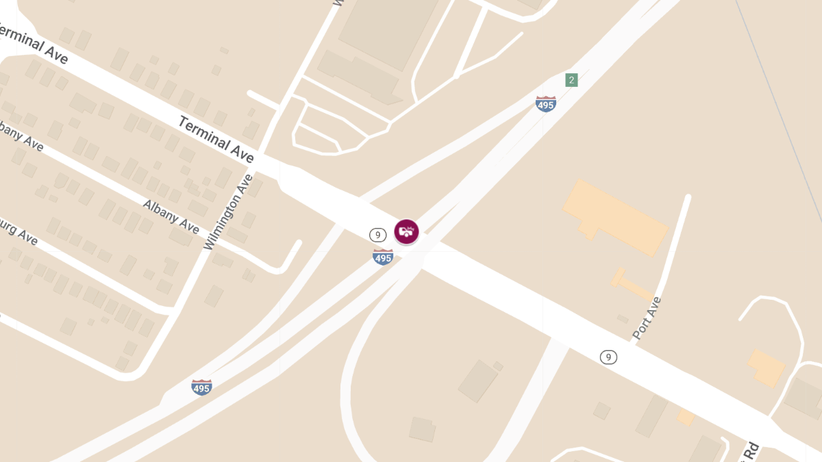 Crash at I-495 Northbound near Terminal Avenue
