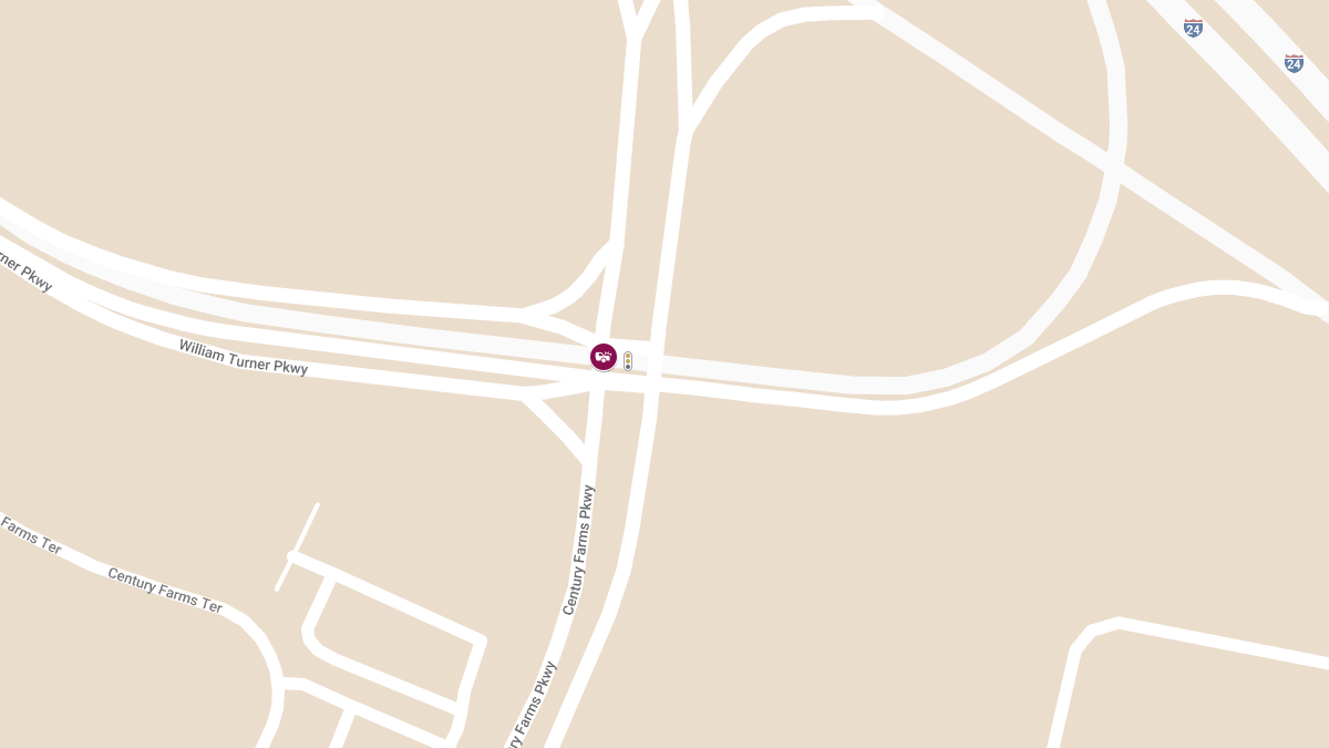 Crash at I24 E Entrance Ramp & Century Farms Pkwy