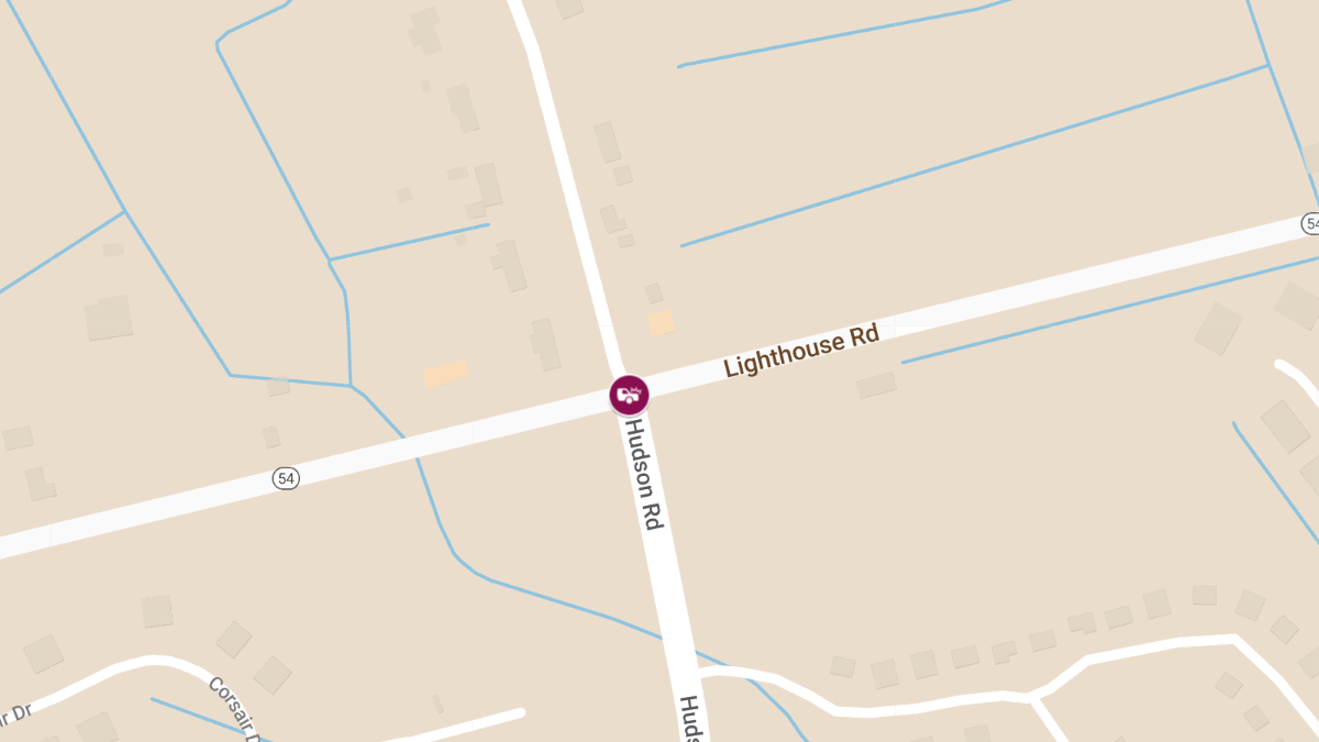 Crash at Lighthouse Rd and Hudson Rd