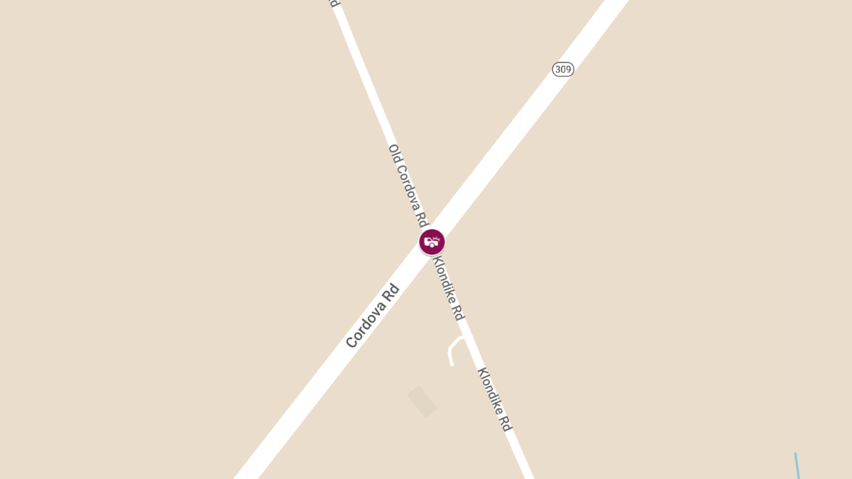 Crash at Old Cordova Rd and Cordova Rd
