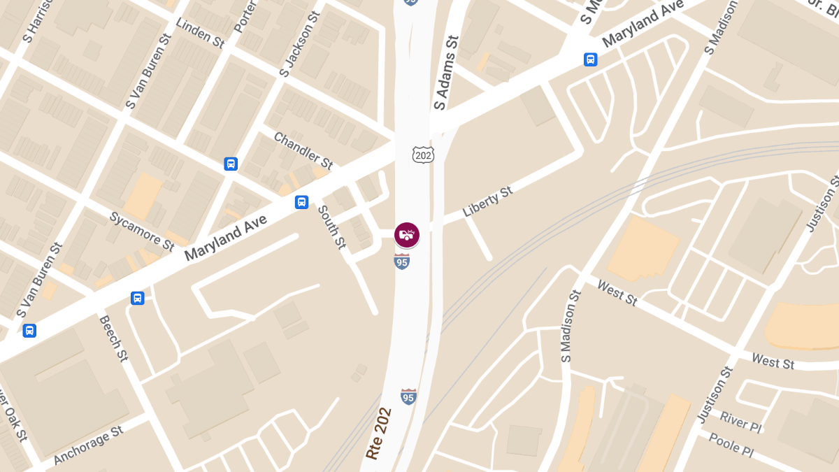 Crash on I-95 Southbound near Little Mill Creek Bridge