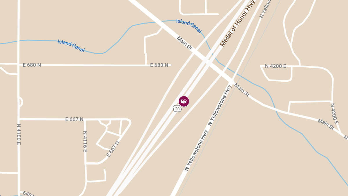 Crash on US-20 Eastbound near E Menan Lorenzo Hwy