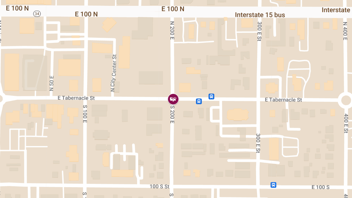 Crash with Injuries at 200 East Tabernacle