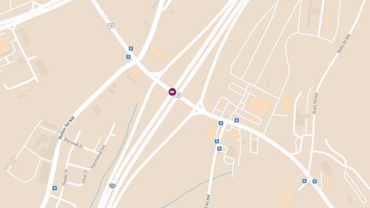 Crash with Injuries at Interstate Highway 285 N & Donald Lee Hollowell Pkwy NW