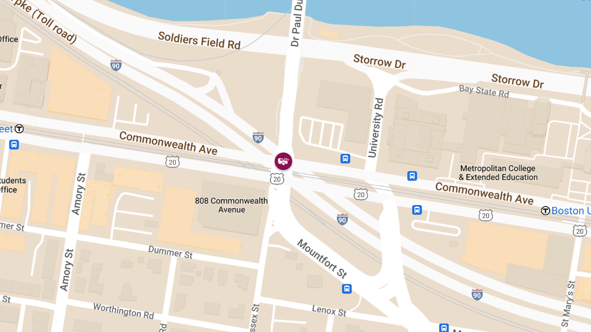 Crash with Injuries at Massachusetts Tpke E & Boston University Bridge