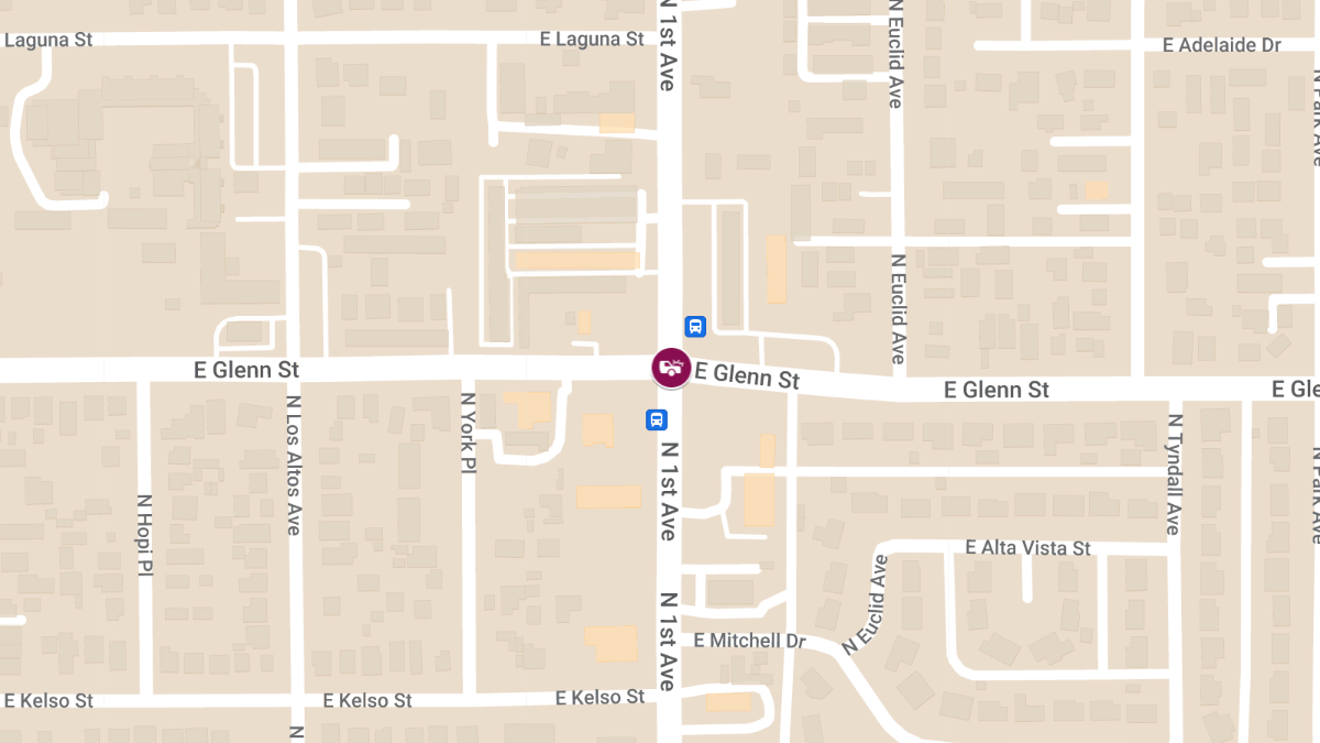 Crash with Injuries at N 1st Ave & E Glenn St