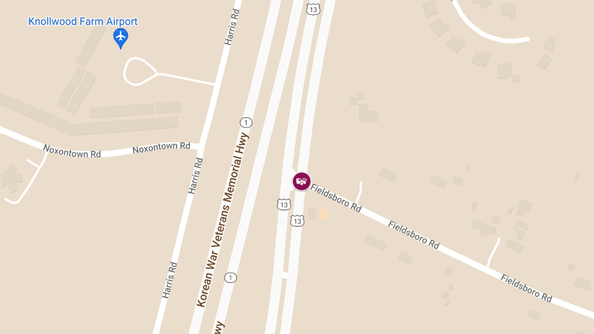 Crash with Injuries on Route 13 at Fieldsboro Rd