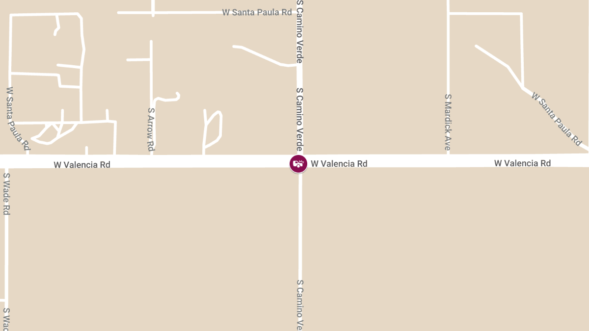 Crash with Injuries at Valencia and Camino Verde