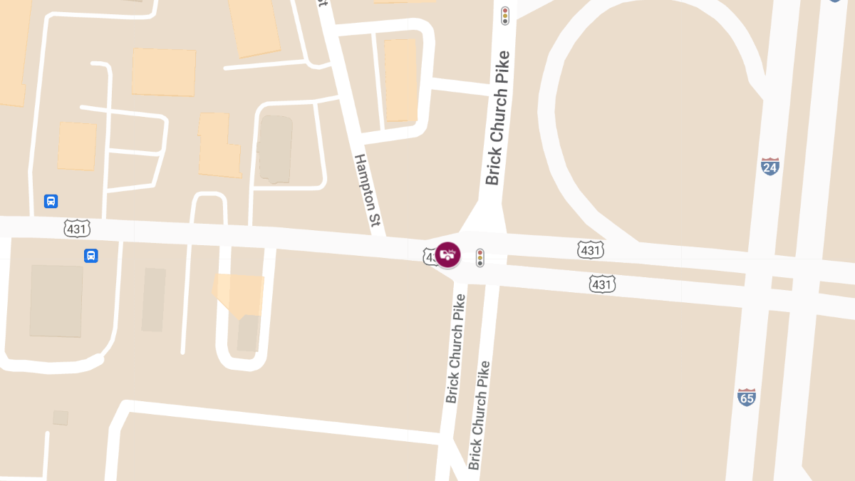 Crash with Injuries at W Trinity Ln and Brick Church Pike