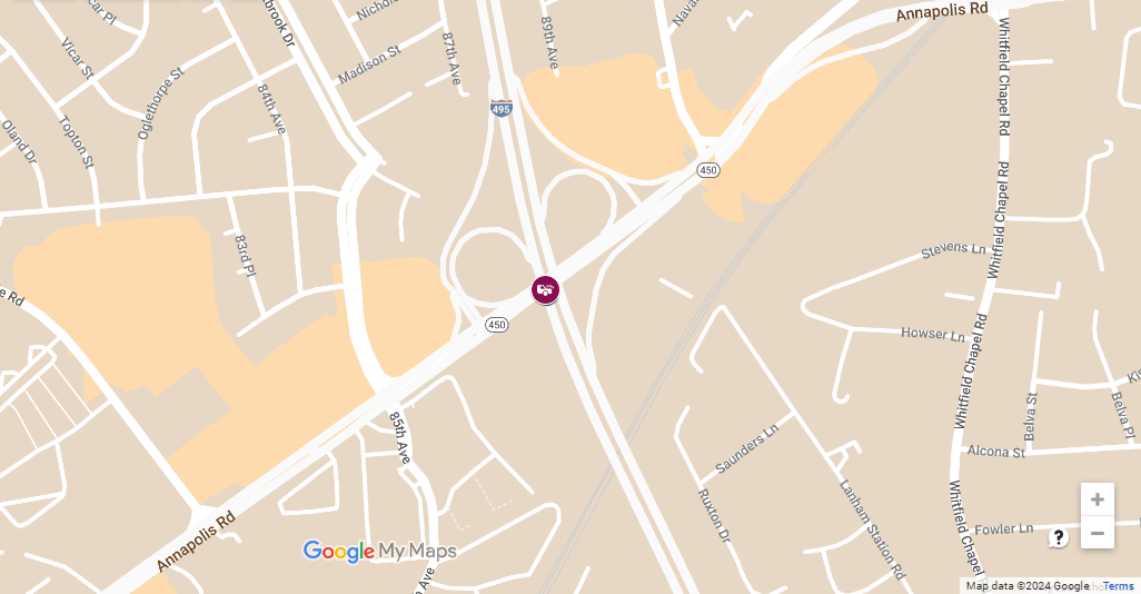 Crash with Injuries on I-95495 SB at MD-450