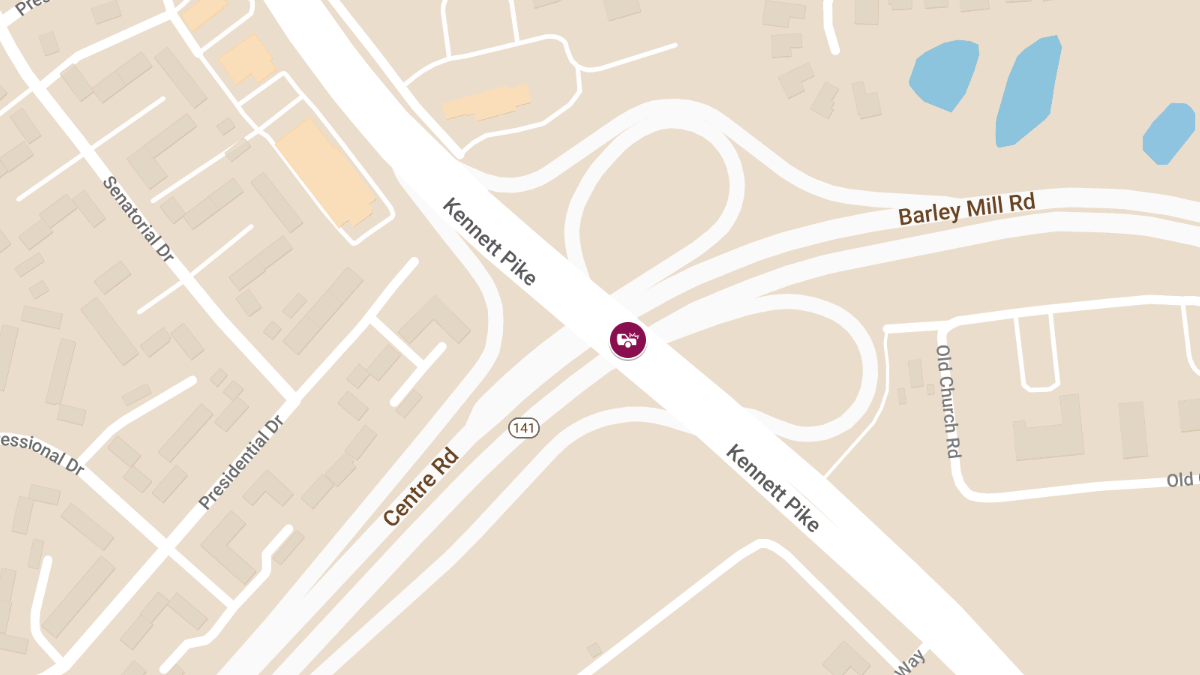 Crash with Injuries on Kennett Pike at Route 141