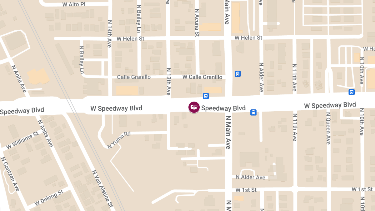 Crash with Injuries on Speedway Blvd East of Main Ave